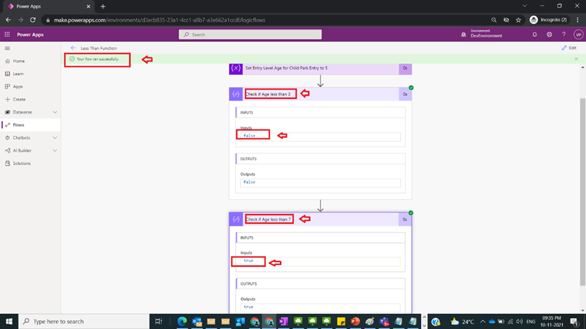 Usage of Less Than Function in Power Automate